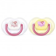  Philips Avent Ортодонтични залъгалки, 2 бр.- I LOVE MILK, 0-6 м.