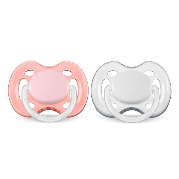  Philips Avent Sensitive Ортодонтични залъгалки, 2 бр.- розова / бяла, 0-6 м.